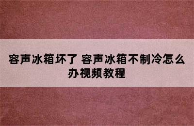 容声冰箱坏了 容声冰箱不制冷怎么办视频教程